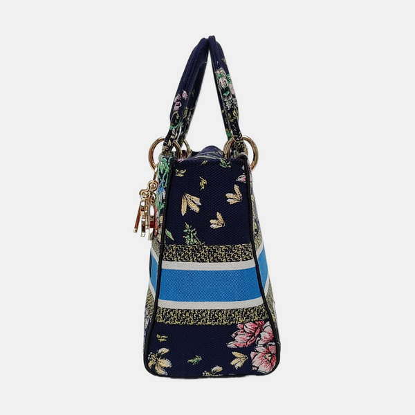 Authenticated pre-owned  Lady D-Lite Medium Canvas Blue - Shoulder Bag at Looply