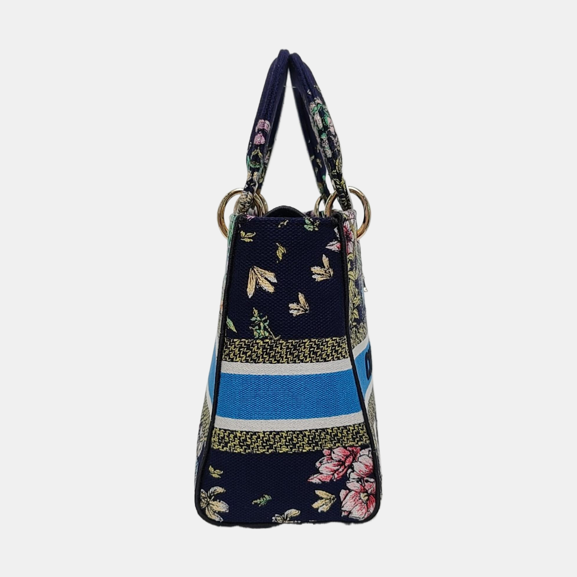 Authenticated pre-owned  Lady D-Lite Medium Canvas Blue - Shoulder Bag at Looply