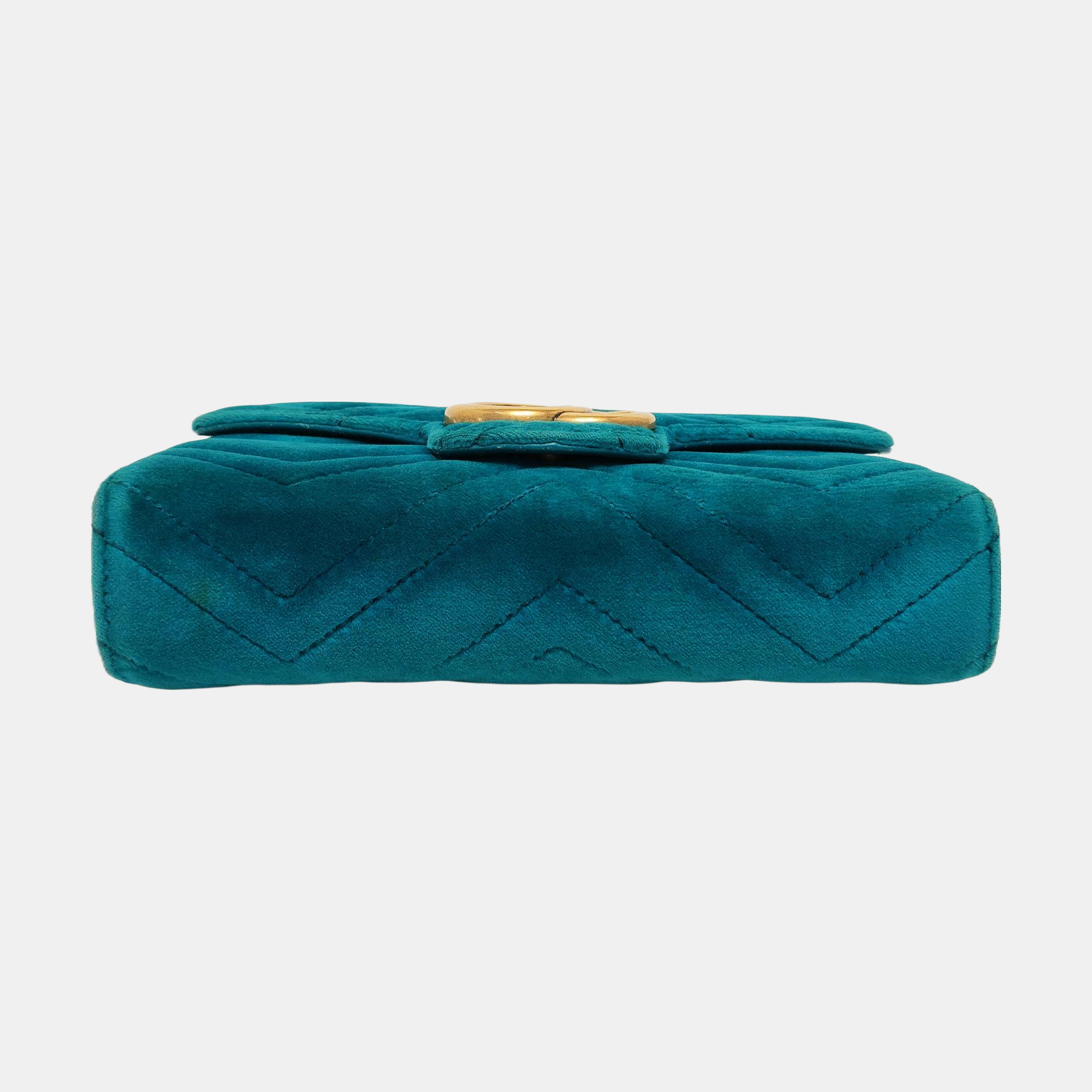 Authenticated pre-owned  GG Marmont Mini Velvet Blue - Shoulder Bag at Looply