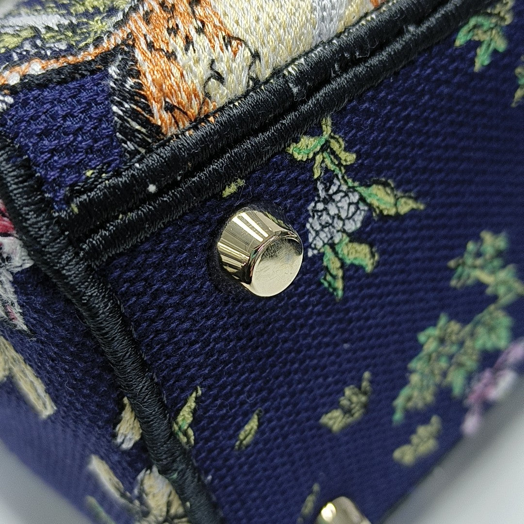 Authenticated pre-owned  Lady D-Lite Medium Canvas Blue - Shoulder Bag at Looply