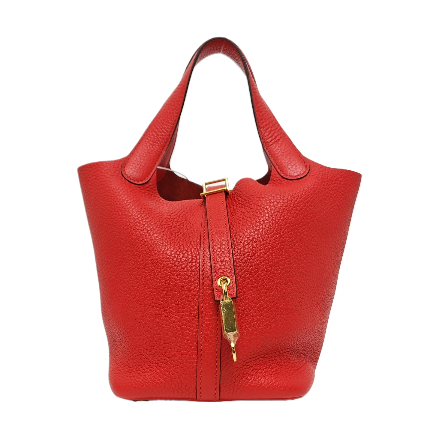 Authenticated pre-owned  Picotin Lock 18 Clemence Red - Top Handle Bag at Looply