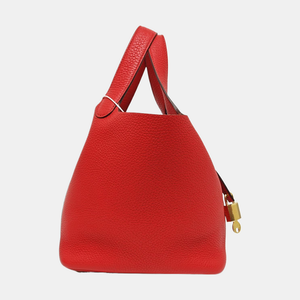 Authenticated pre-owned  Picotin Lock 18 Clemence Red - Top Handle Bag at Looply