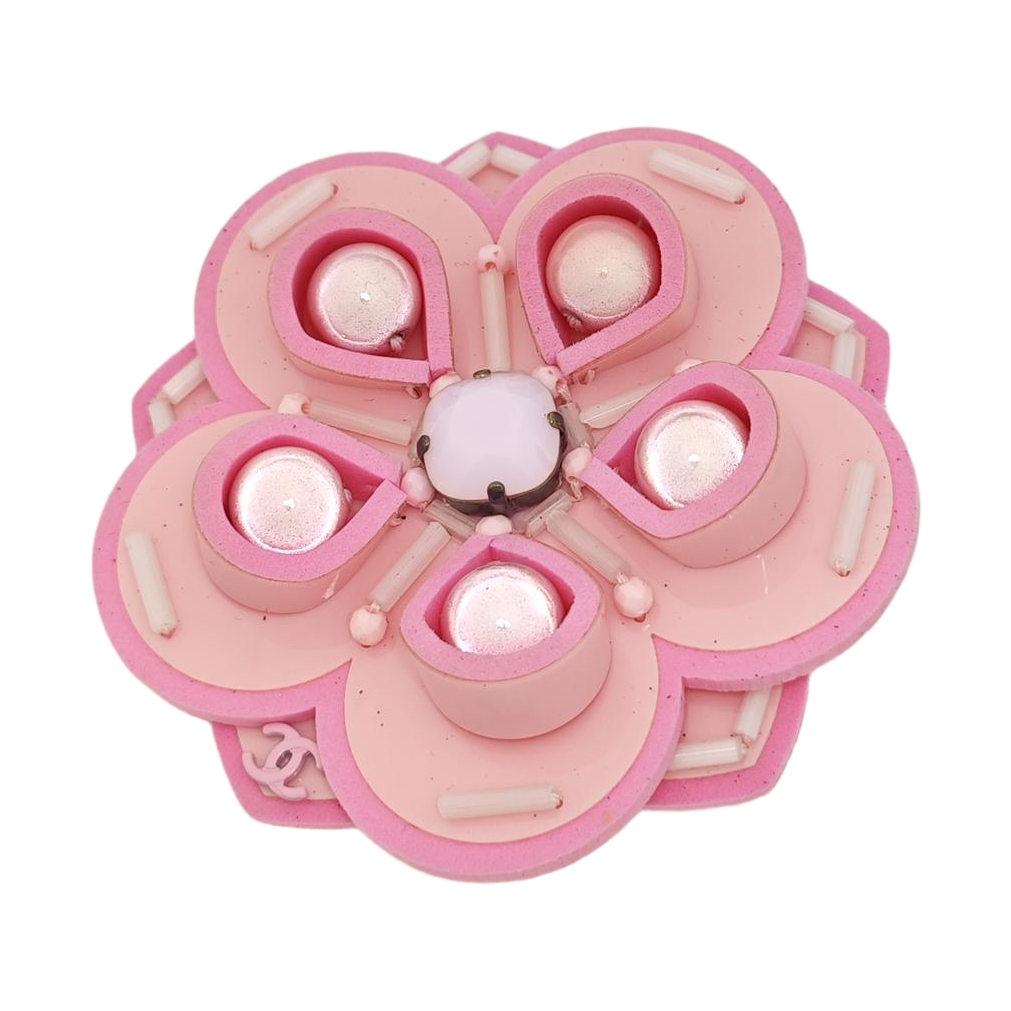 Authenticated pre-owned  Modern CC Decorative Brooch Synthetic Material Pink Brooch - Brooch at Looply