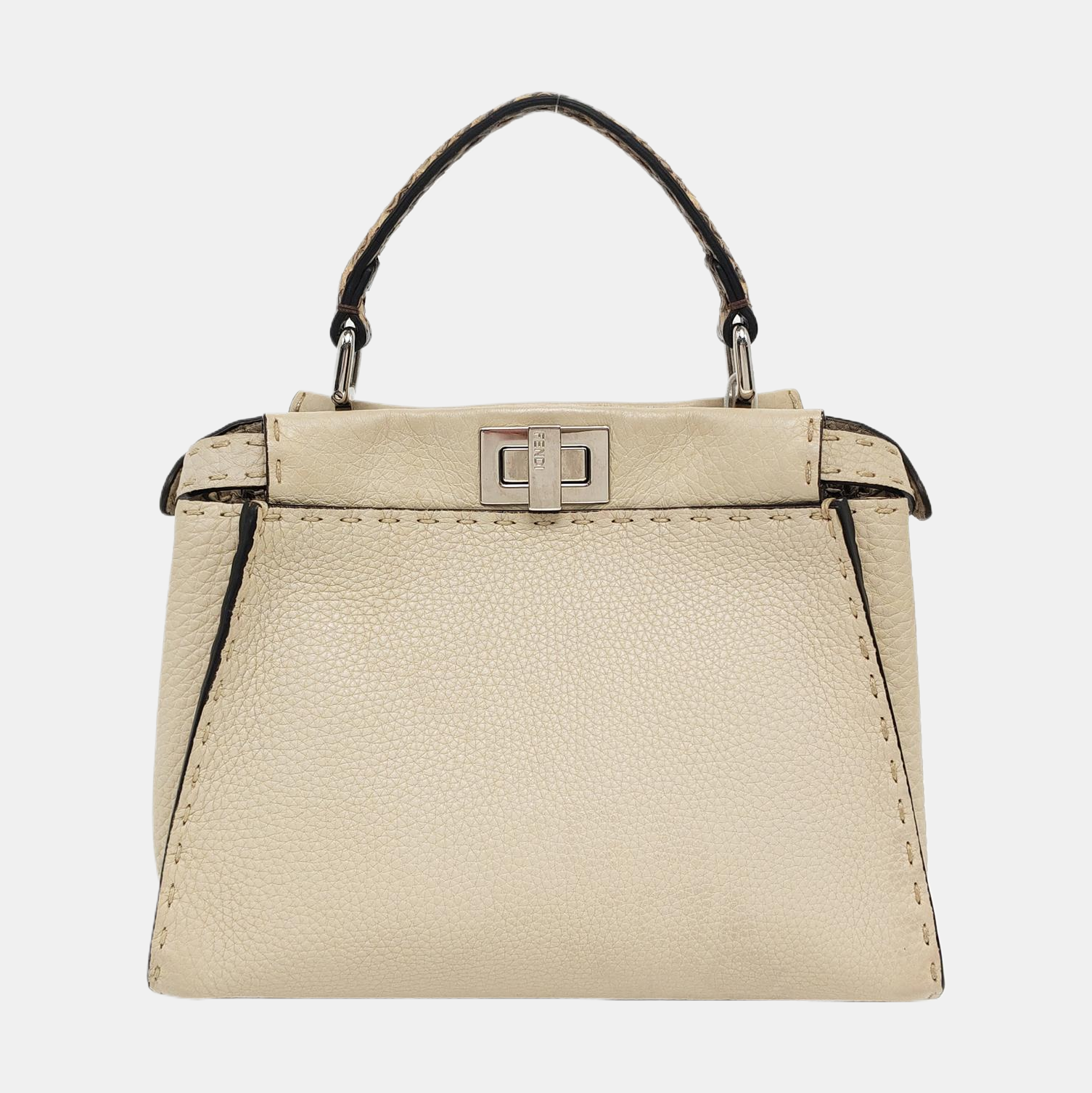 Authenticated pre-owned  Peekaboo Calfskin Beige - Top Handle Bag at Looply