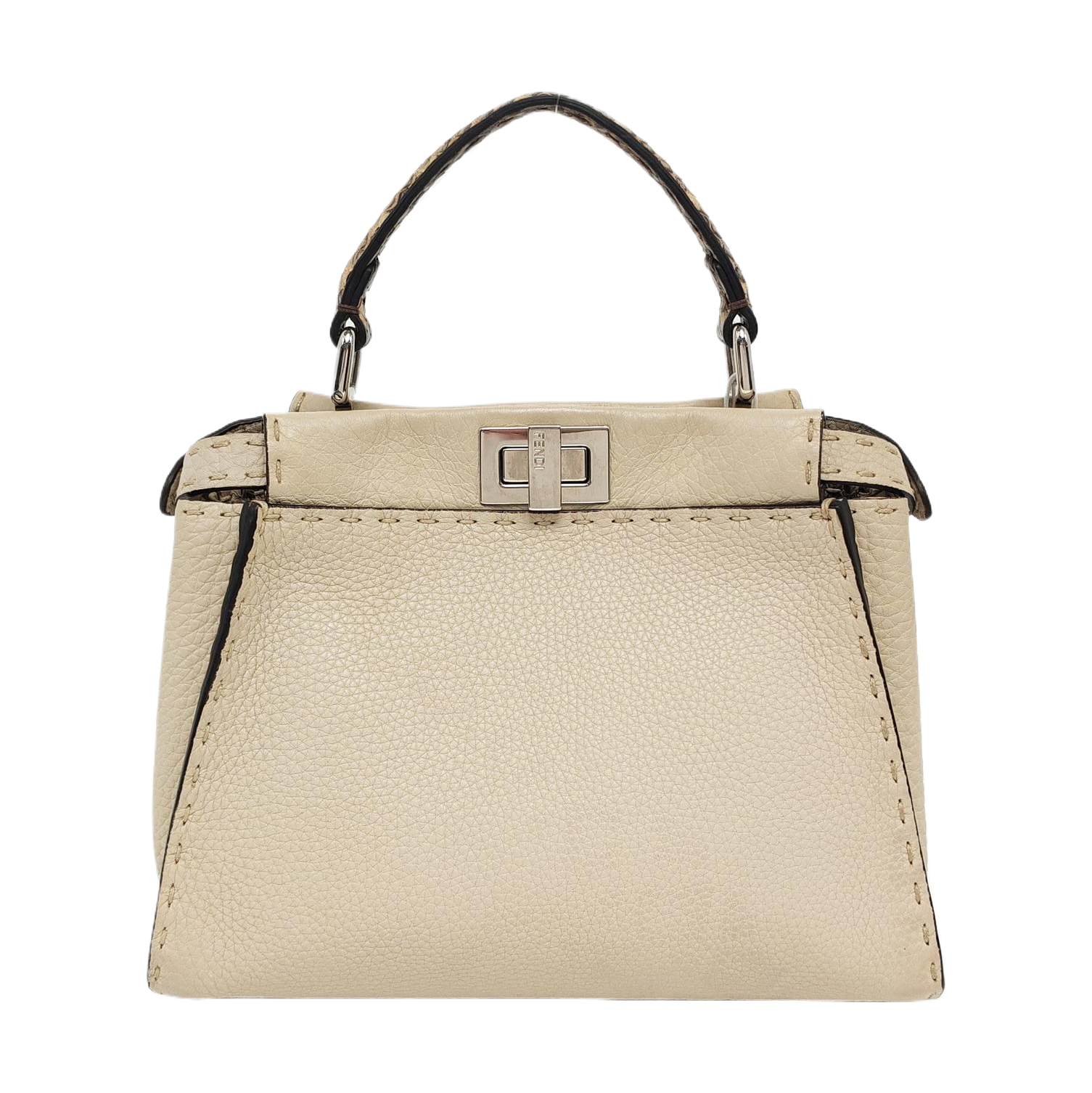 Authenticated pre-owned  Peekaboo Calfskin Beige - Top Handle Bag at Looply