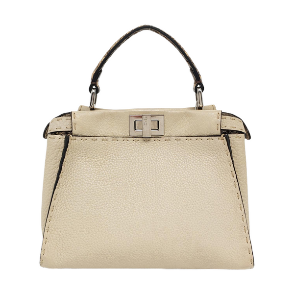 Authenticated pre-owned  Peekaboo Calfskin Beige - Top Handle Bag at Looply