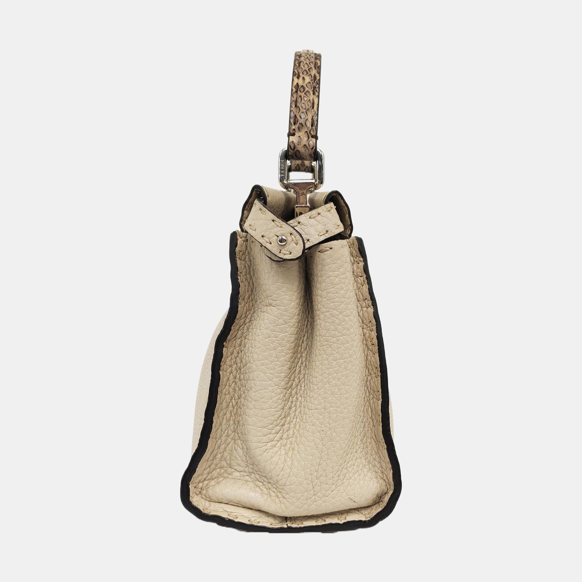 Authenticated pre-owned  Peekaboo Calfskin Beige - Top Handle Bag at Looply