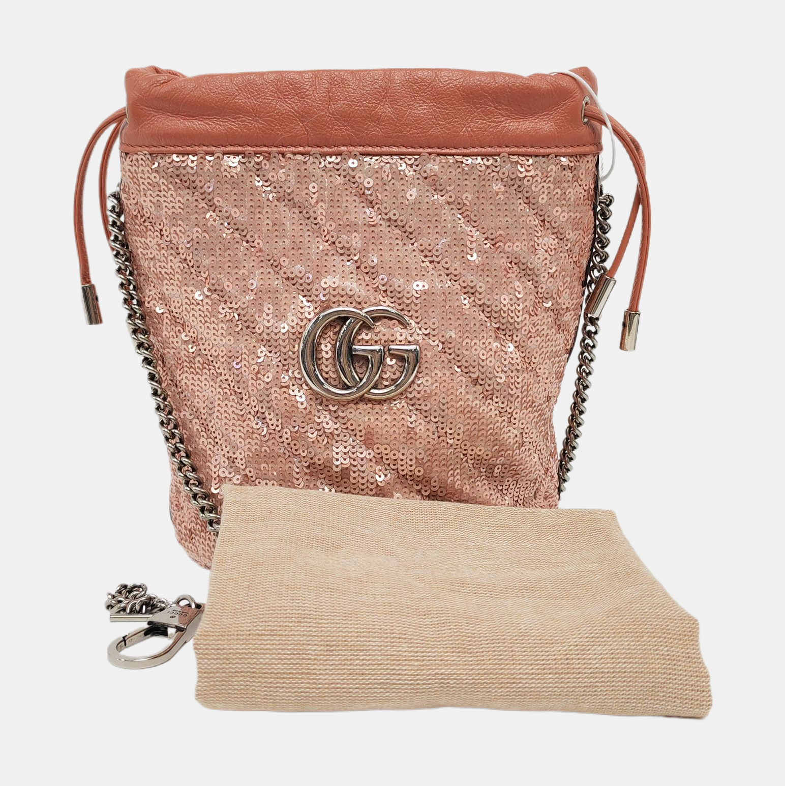 Authenticated pre-owned  GG Marmont Mini Sequins Pink - Crossbody Bag at Looply