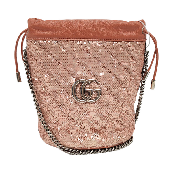 Authenticated pre-owned  GG Marmont Mini Sequins Pink - Crossbody Bag at Looply