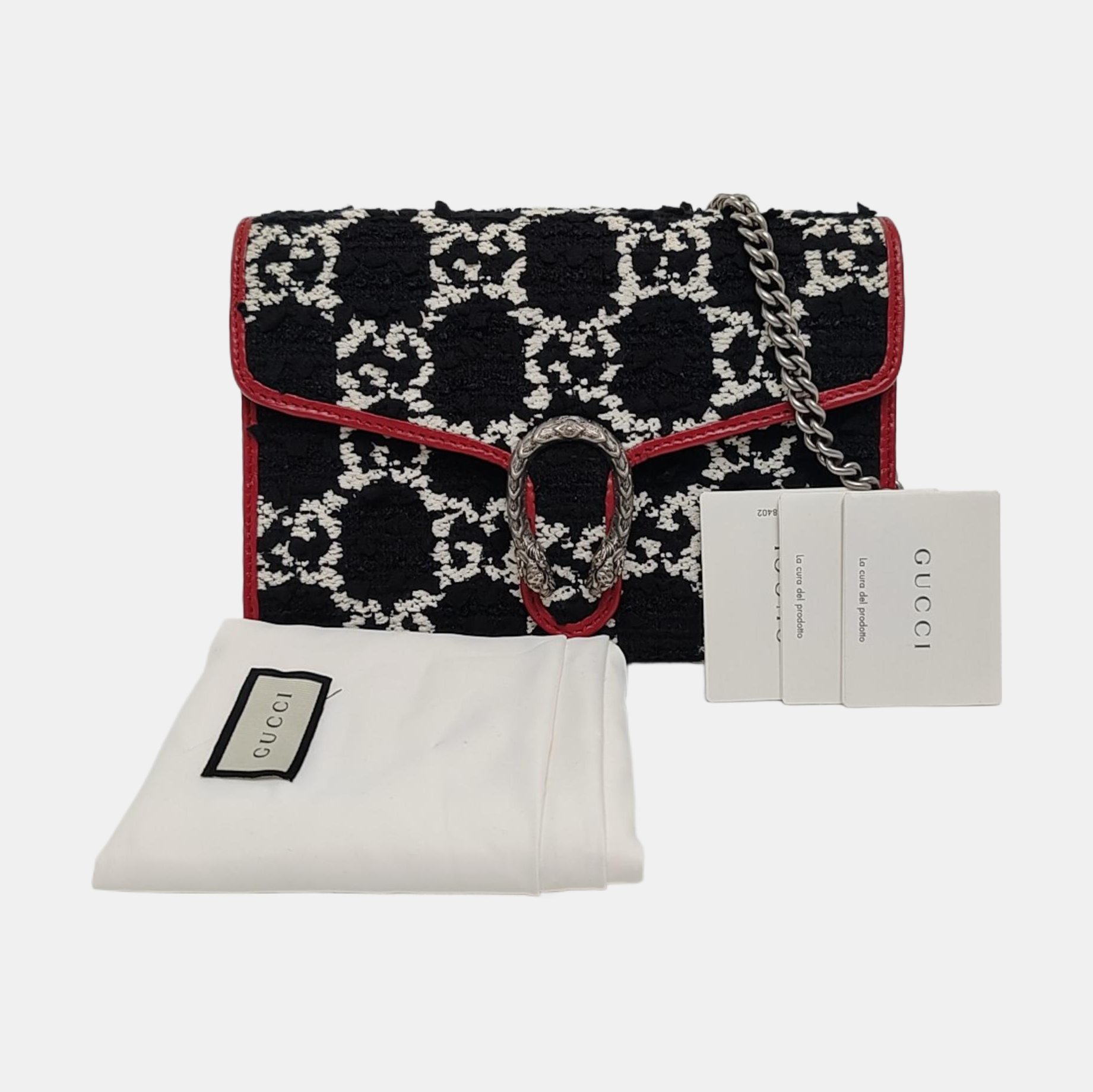 Authenticated pre-owned  Dionysus Super Mini Monogram Fabric Black - Shoulder Bag at Looply