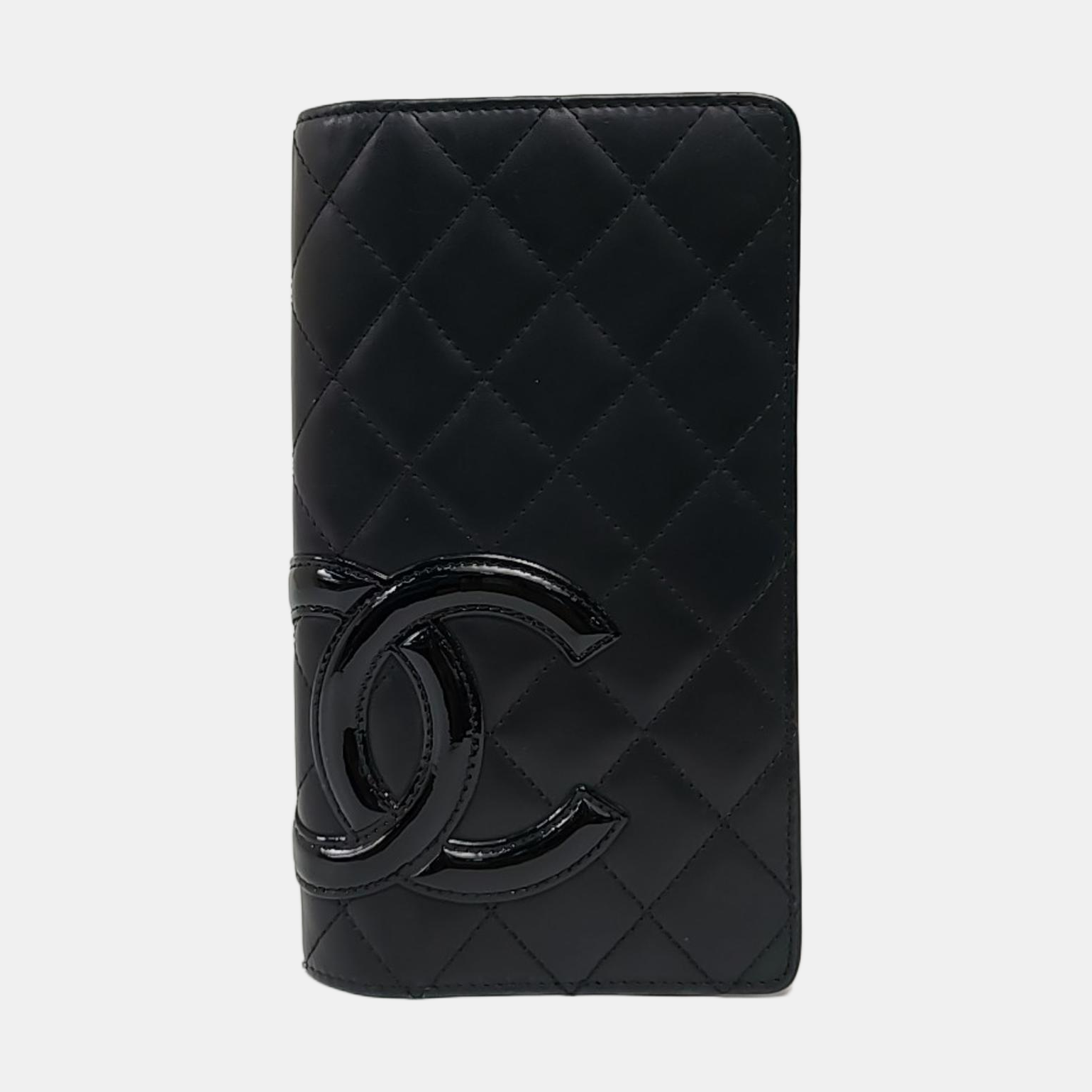 Authenticated pre-owned  Cambon Quilted Calfskin Black Wallet - Wallet at Looply