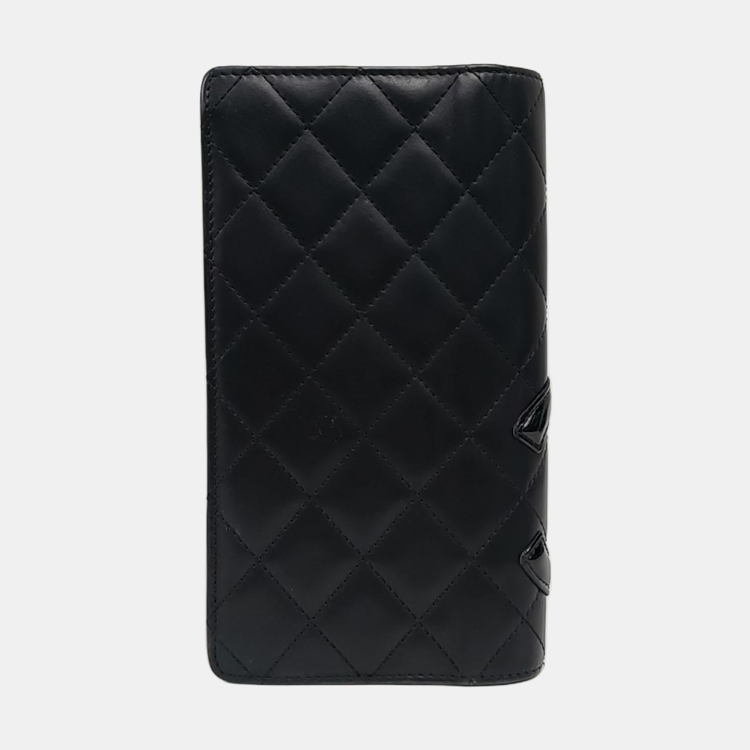 Authenticated pre-owned  Cambon Quilted Calfskin Black Wallet - Wallet at Looply