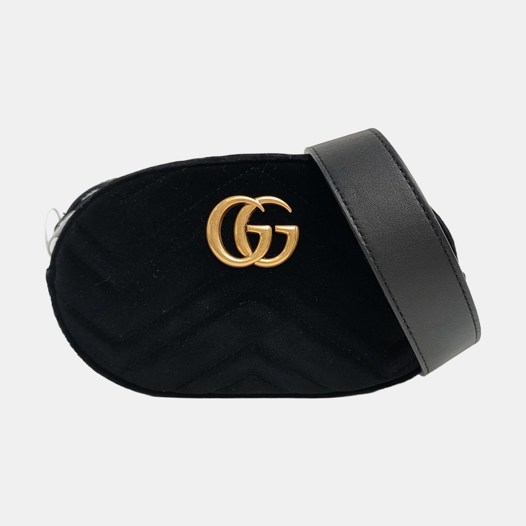 Authenticated pre-owned  GG Marmont Velvet Black - Belt Bag at Looply
