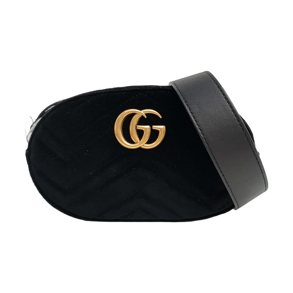 Authenticated pre-owned  GG Marmont Velvet Black - Belt Bag at Looply