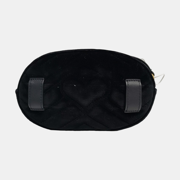 Authenticated pre-owned  GG Marmont Velvet Black - Belt Bag at Looply