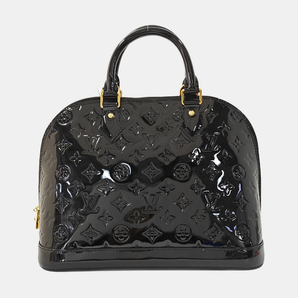 Authenticated pre-owned  Alma Monogram Patent Leather Black - Shoulder Bag at Looply
