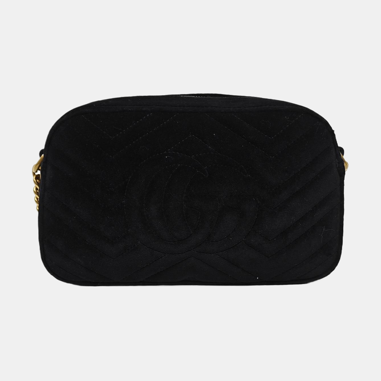 Authenticated pre-owned  GG Marmont Velvet Black - Shoulder Bag at Looply