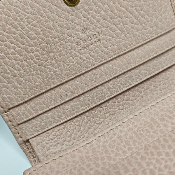 Authenticated pre-owned  GG Marmont Calfskin Pink Card Holder - Card Holder at Looply