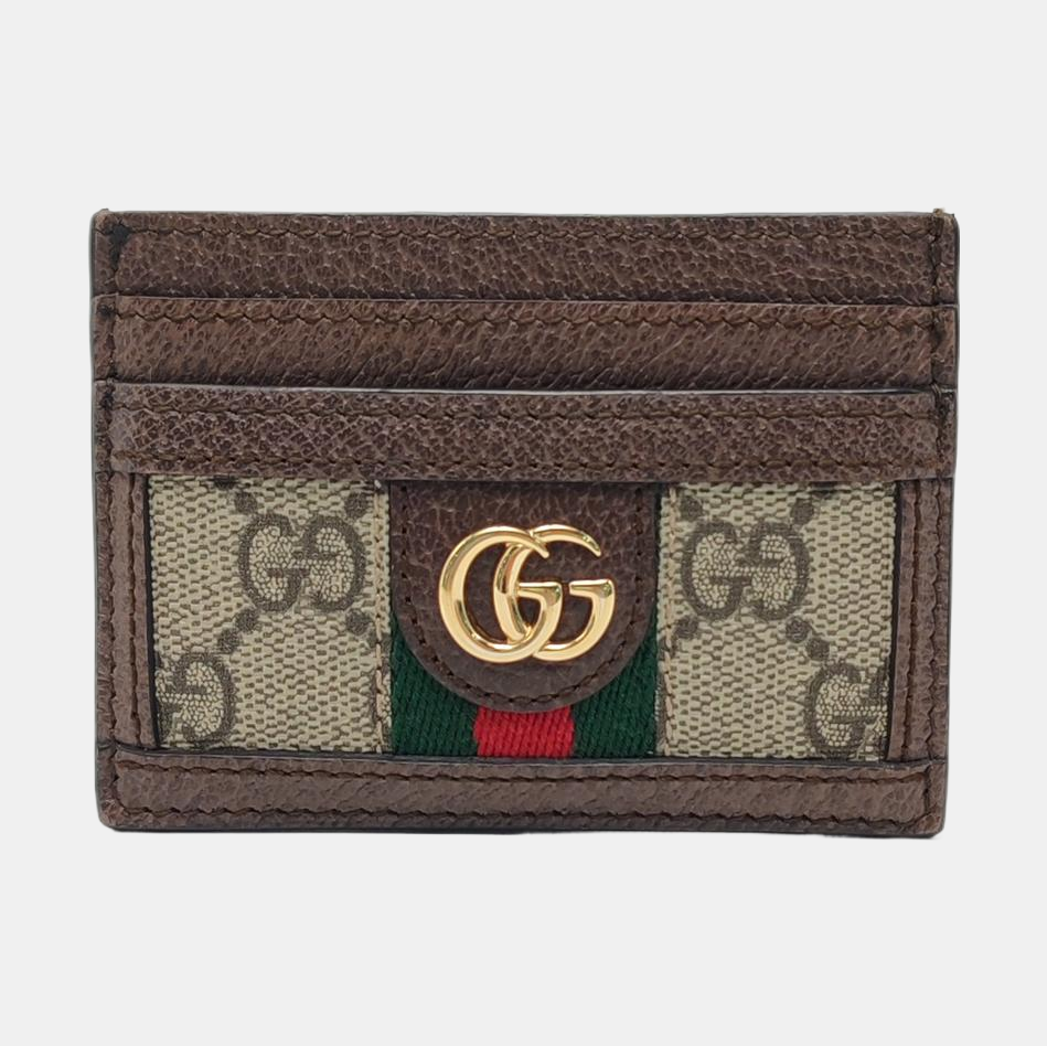 Authenticated pre-owned  Ophidia Monogram Coated Canvas Beige Card Holder - Card Holder at Looply
