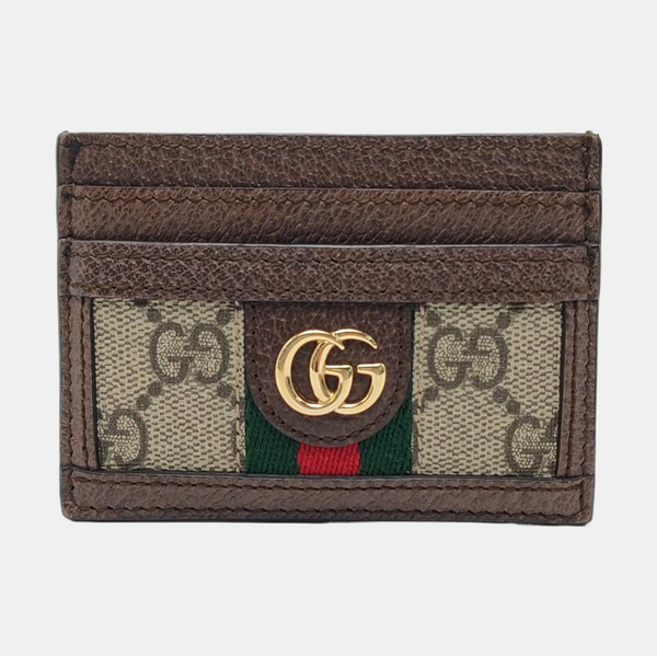 Authenticated pre-owned  Ophidia Monogram Coated Canvas Beige Card Holder - Card Holder at Looply