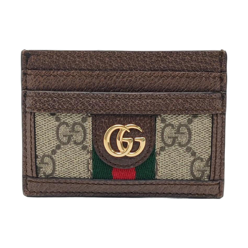 Authenticated pre-owned  Ophidia Monogram Coated Canvas Beige Card Holder - Card Holder at Looply