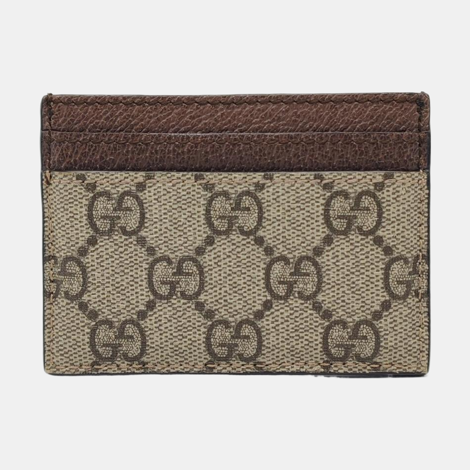 Authenticated pre-owned  Ophidia Monogram Coated Canvas Beige Card Holder - Card Holder at Looply