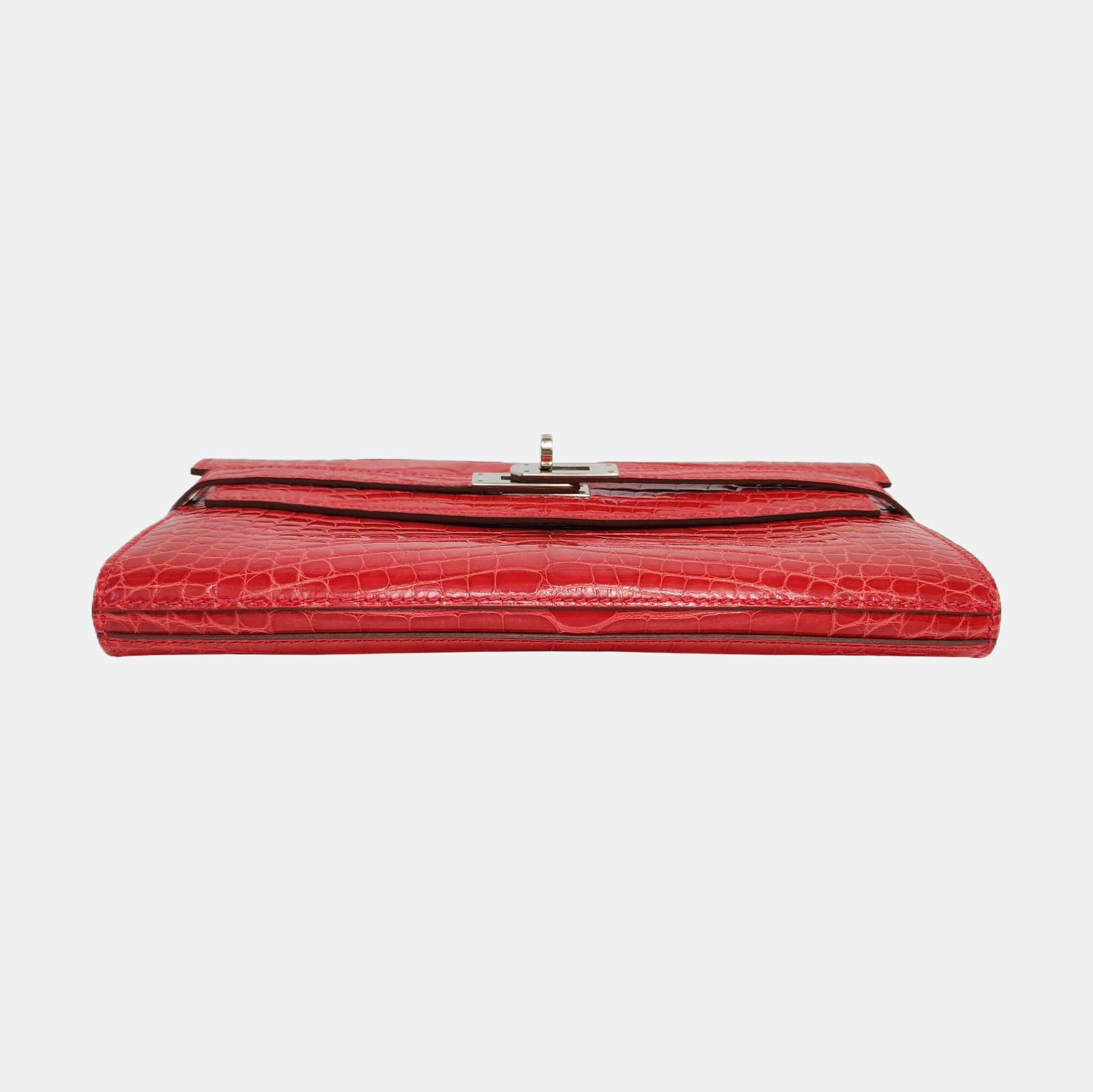 Authenticated pre-owned  Kelly Shiny Porosus Crocodile Pink Wallet - Wallet at Looply