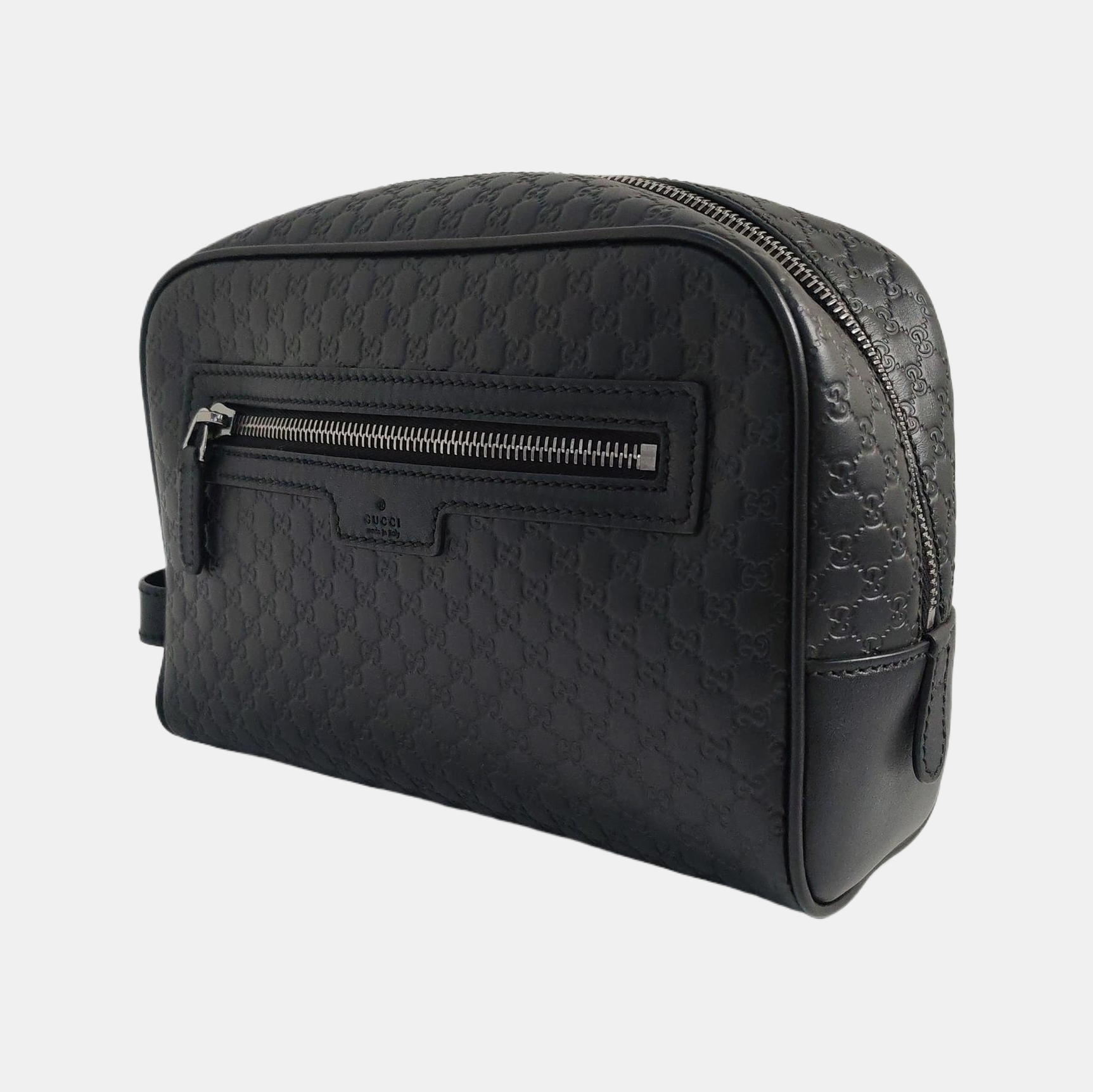 Authenticated pre-owned  Microguccissima Monogram Calfskin Black - Clutch at Looply