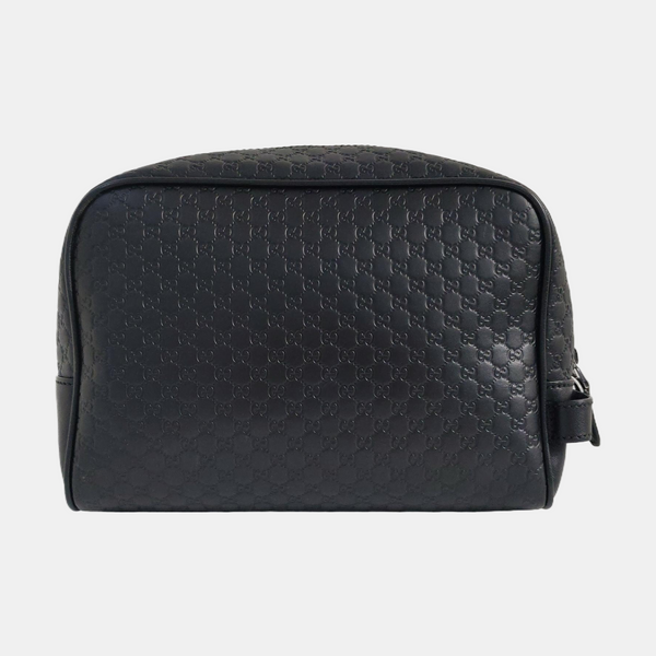 Authenticated pre-owned  Microguccissima Monogram Calfskin Black - Clutch at Looply