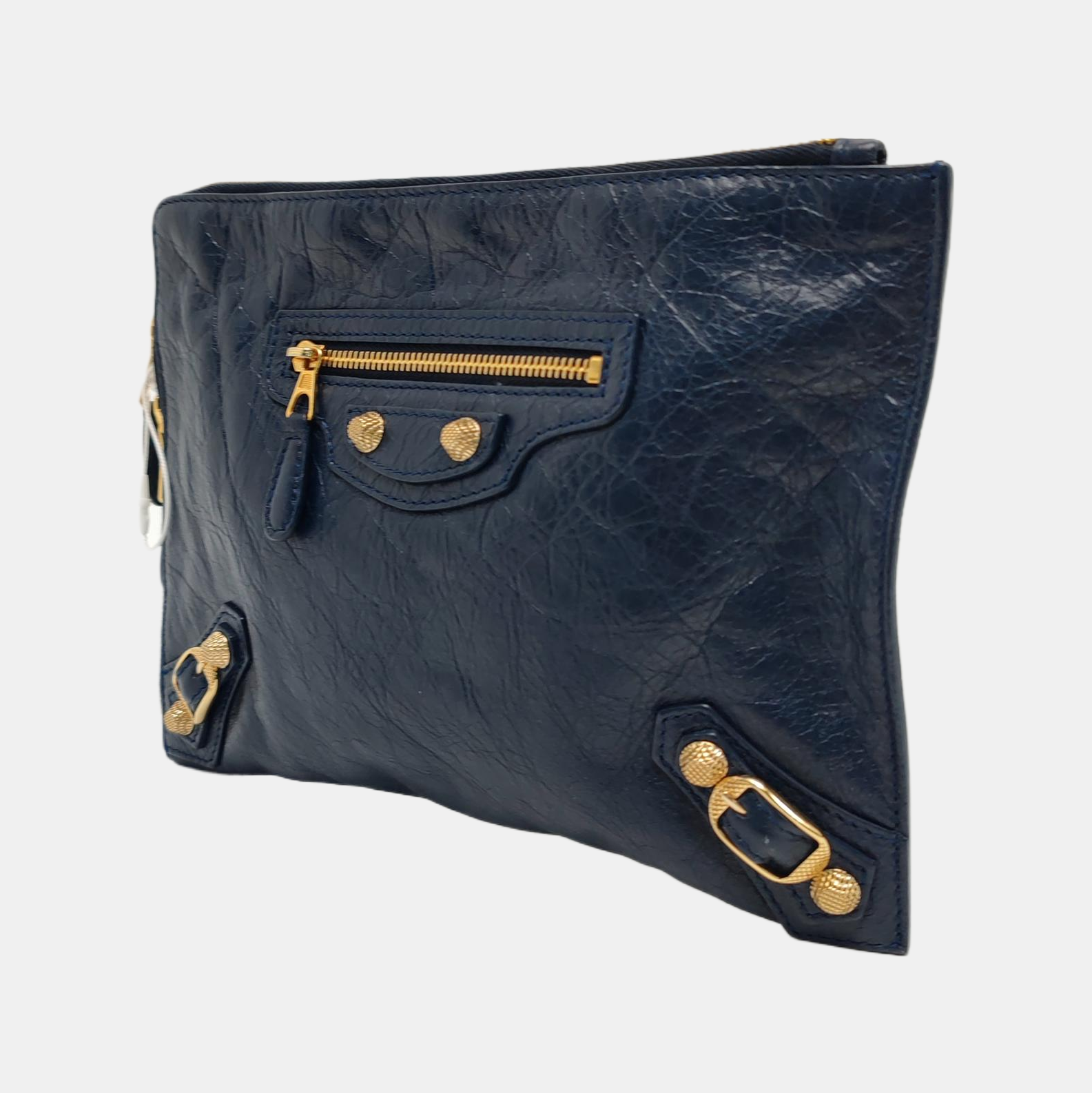 Authenticated pre-owned  Classic City Lambskin Blue - Clutch at Looply