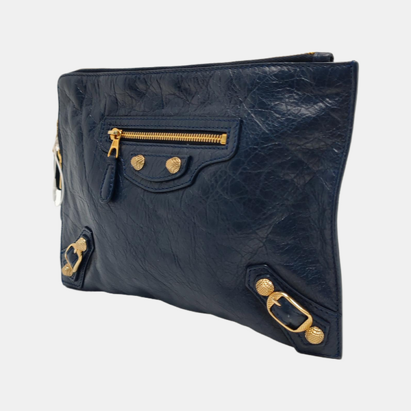 Authenticated pre-owned  Classic City Lambskin Blue - Clutch at Looply