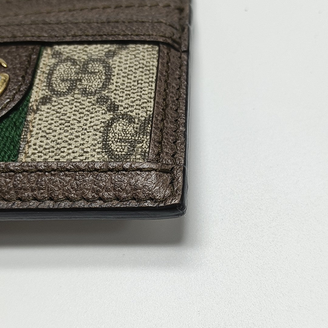 Authenticated pre-owned  Ophidia Monogram Coated Canvas Beige Card Holder - Card Holder at Looply