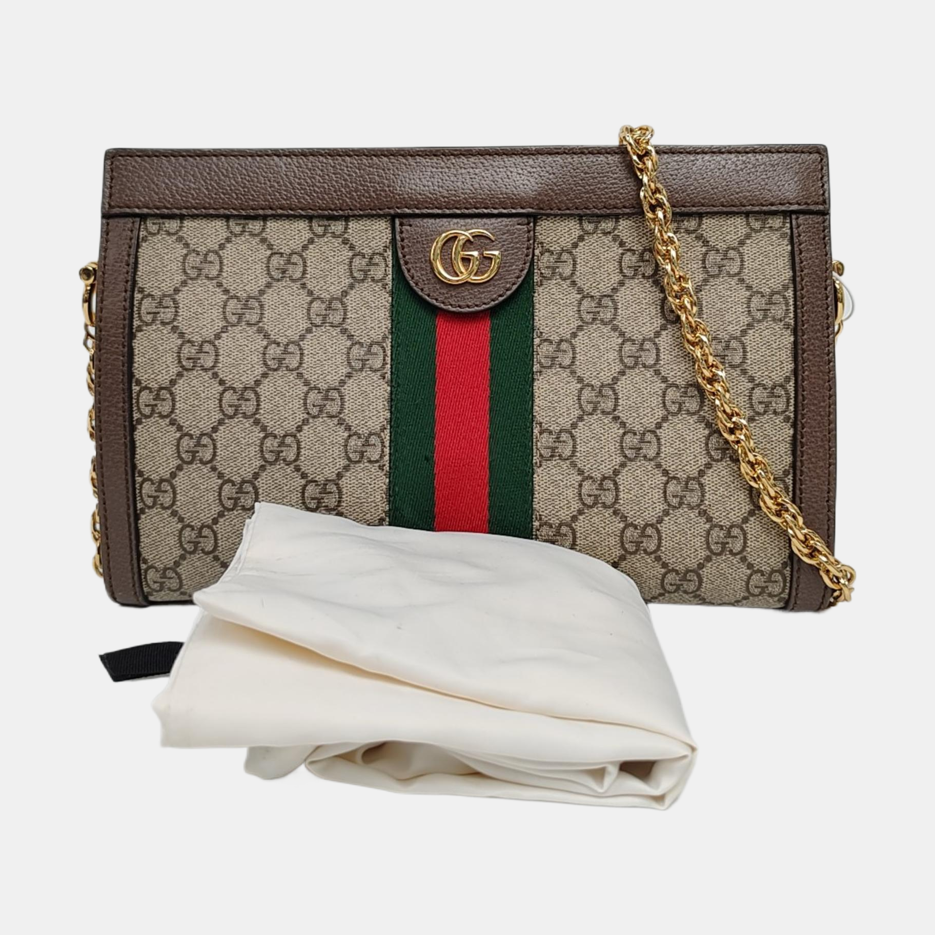 Authenticated pre-owned  Ophidia Small Monogram Coated Canvas Beige - Shoulder Bag at Looply