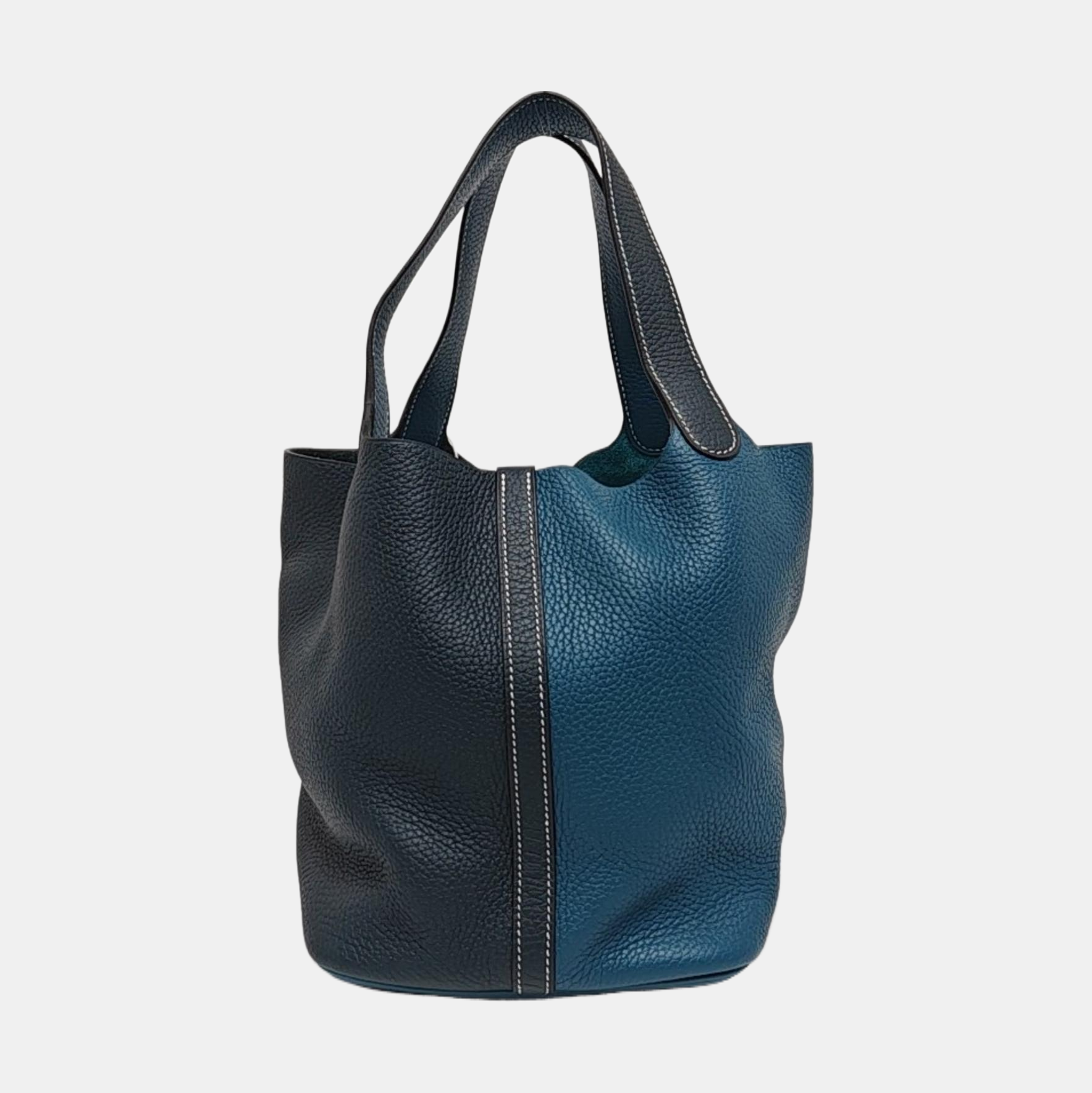 Authenticated pre-owned  Picotin Lock 22 Clemence Blue - Top Handle Bag at Looply