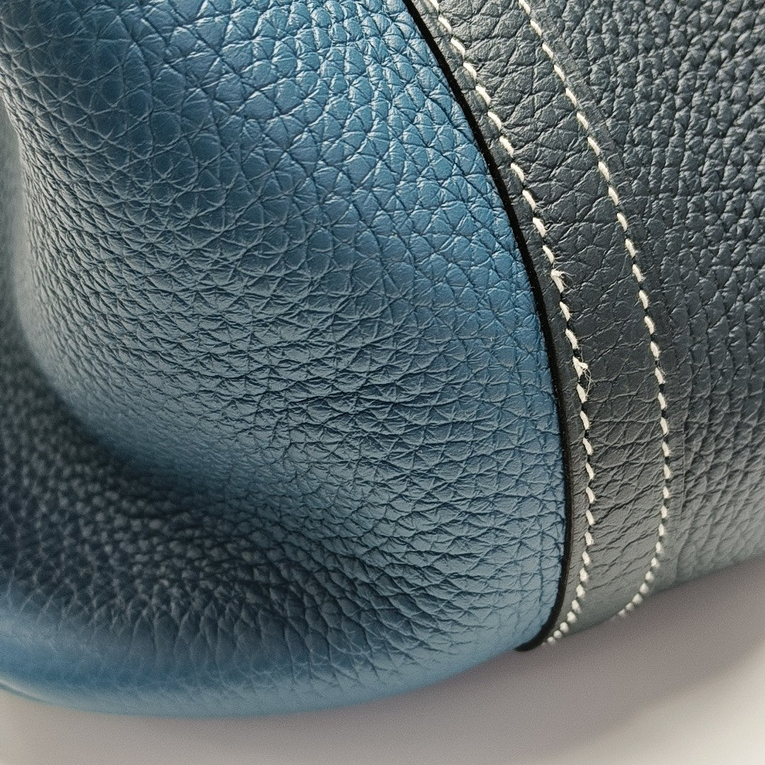 Authenticated pre-owned  Picotin Lock 22 Clemence Blue - Top Handle Bag at Looply