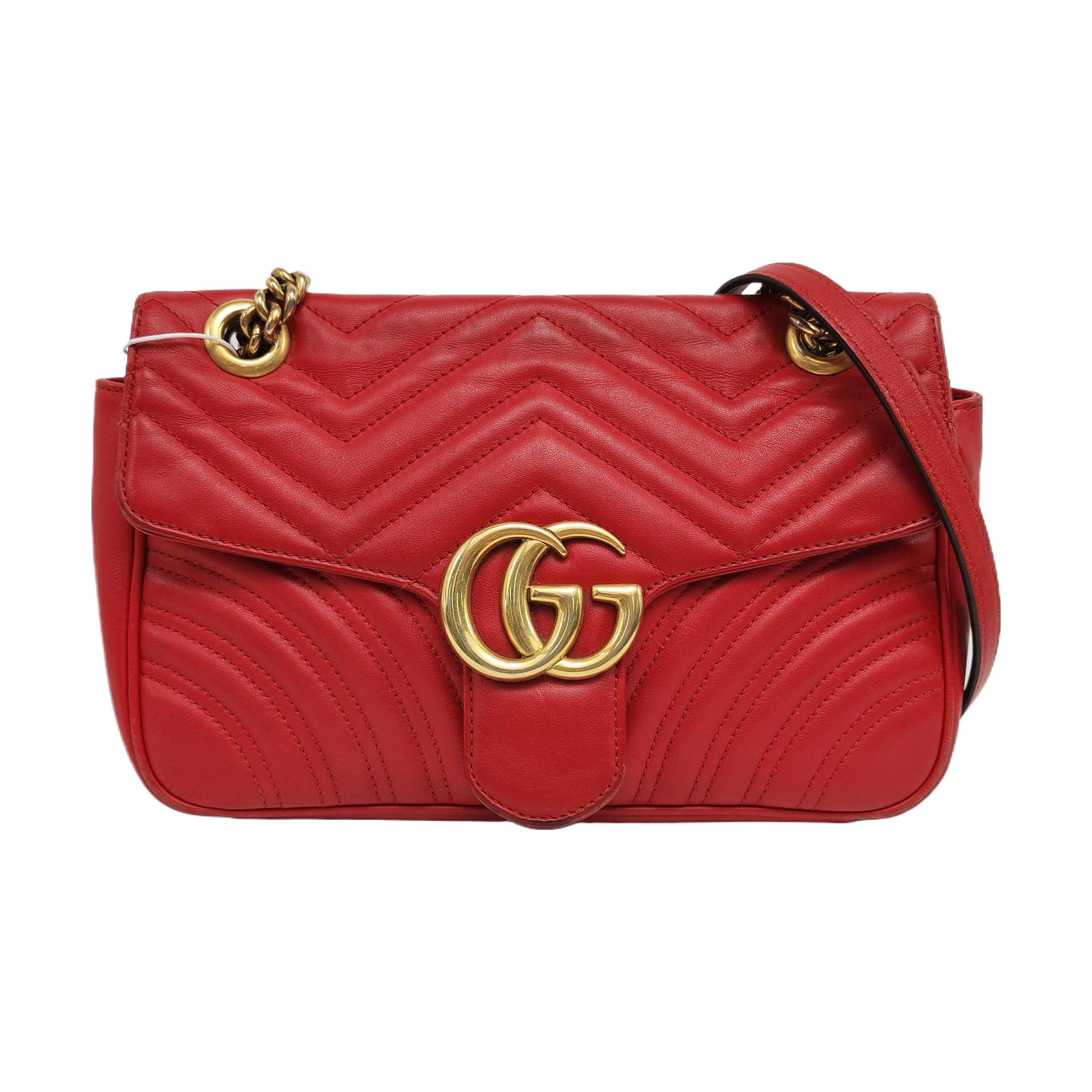 Authenticated pre-owned  GG Marmont Medium Calfskin Red - Shoulder Bag at Looply