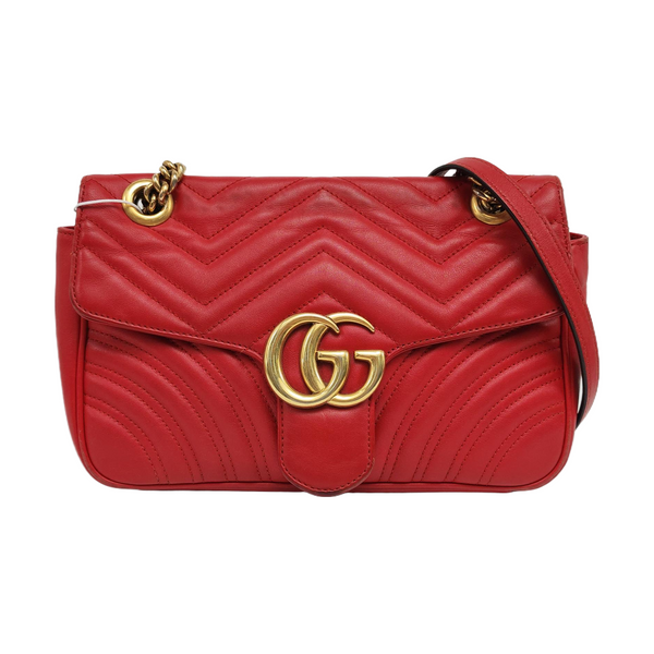 Authenticated pre-owned  GG Marmont Medium Calfskin Red - Shoulder Bag at Looply
