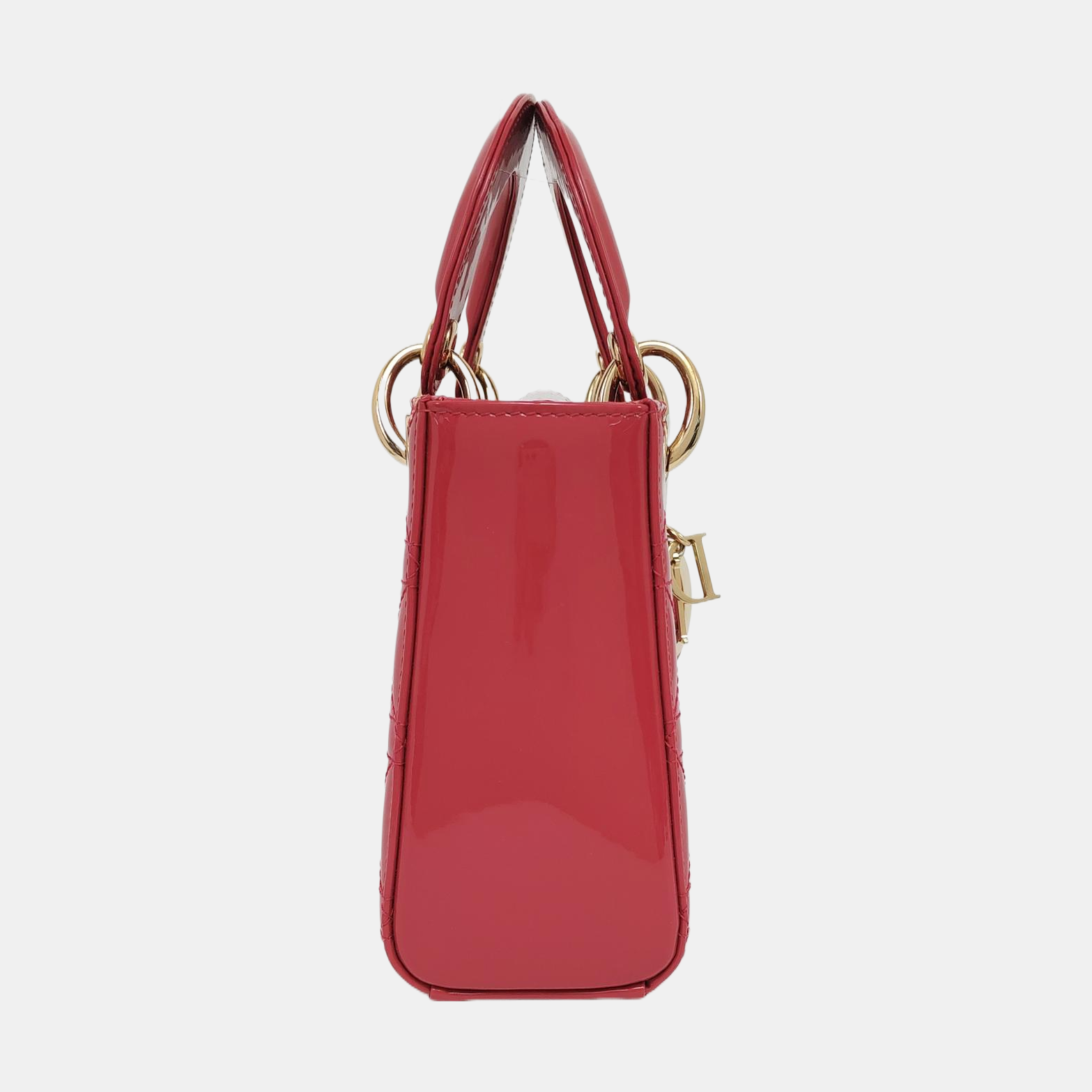 Authenticated pre-owned  Lady Dior Mini Patent Leather Pink - Shoulder Bag at Looply