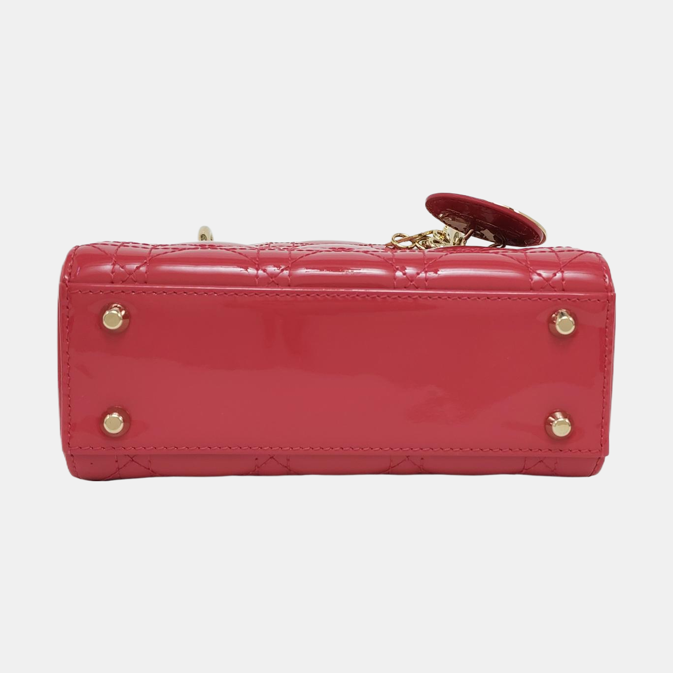 Authenticated pre-owned  Lady Dior Mini Patent Leather Pink - Shoulder Bag at Looply
