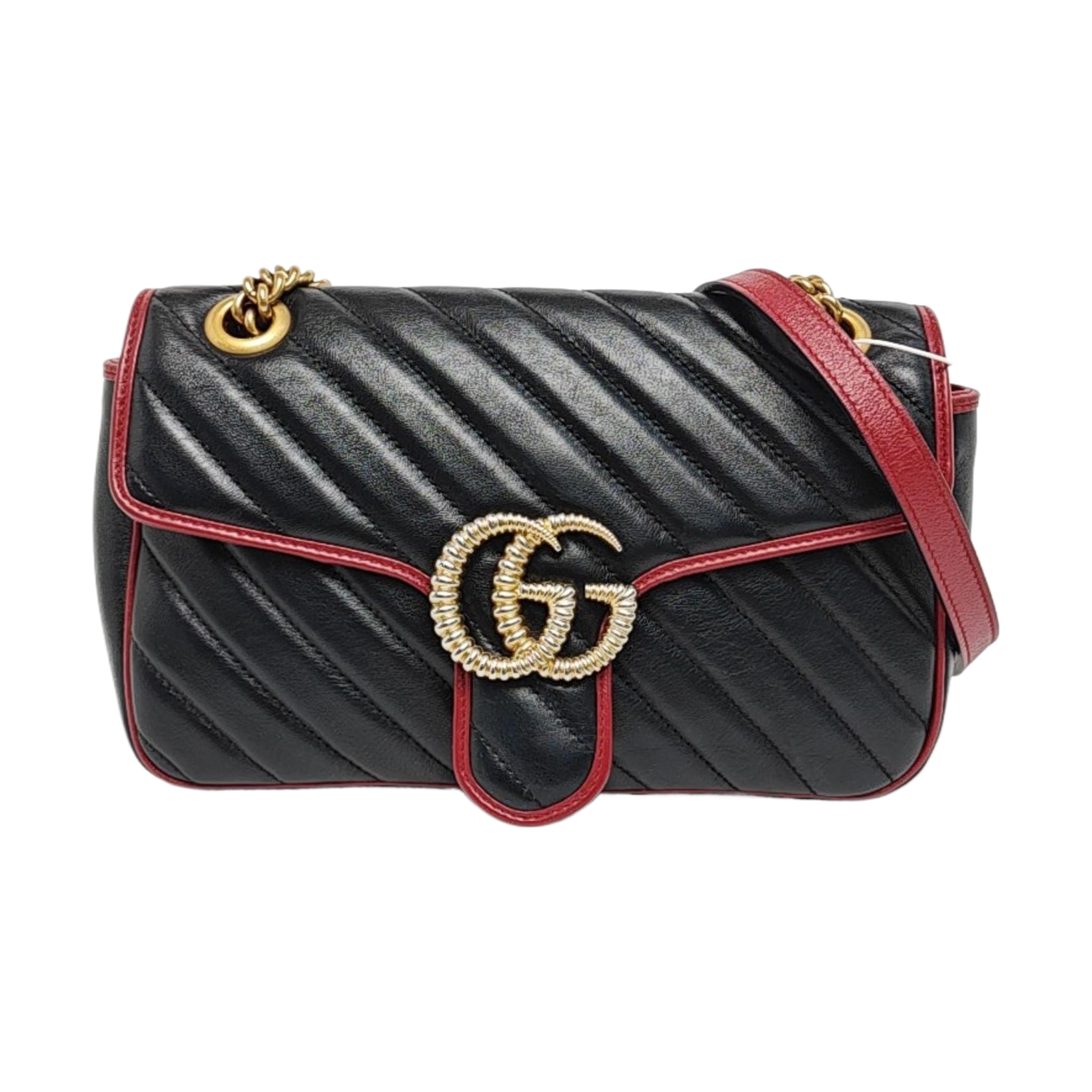 Authenticated pre-owned  GG Marmont Medium Calfskin Black - Shoulder Bag at Looply