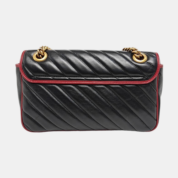 Authenticated pre-owned  GG Marmont Medium Calfskin Black - Shoulder Bag at Looply