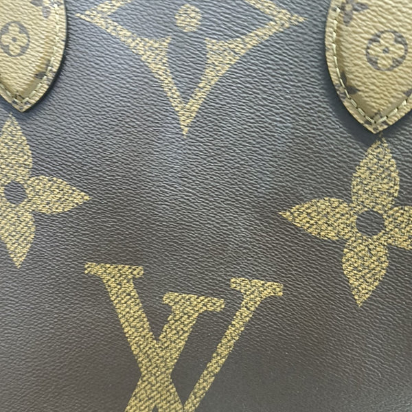 Authenticated pre-owned  Onthego GM Monogram Coated Canvas Brown - Shoulder Bag at Looply