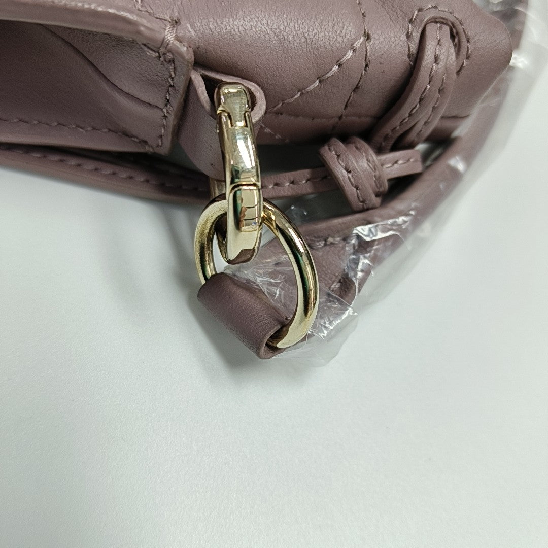 Authenticated pre-owned  Lady Dior Milly Mini Calfskin Beige - Shoulder Bag at Looply