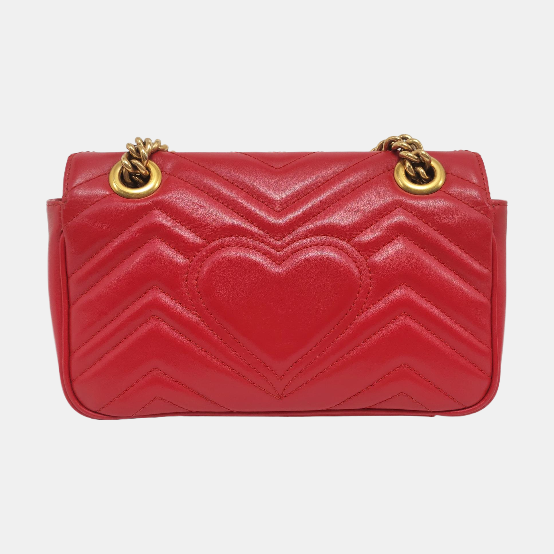 Authenticated pre-owned  GG Marmont Small Calfskin Red - Shoulder Bag at Looply