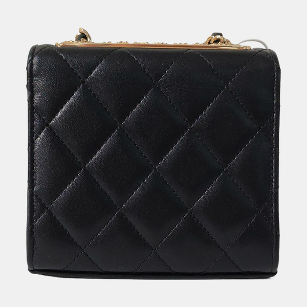 Authenticated pre-owned  Trendy CC Quilted Lambskin Black - Crossbody Bag at Looply