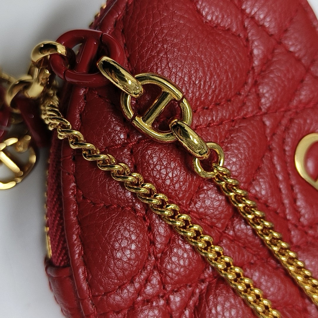 Authenticated pre-owned  Dior Caro Calfskin Red - Crossbody Bag at Looply