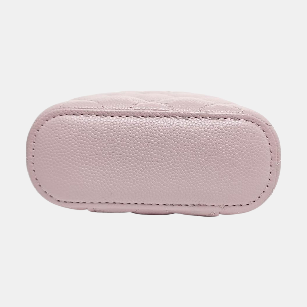 Authenticated pre-owned  Vanity Case Quilted Grained Calfskin Pink - Crossbody Bag at Looply