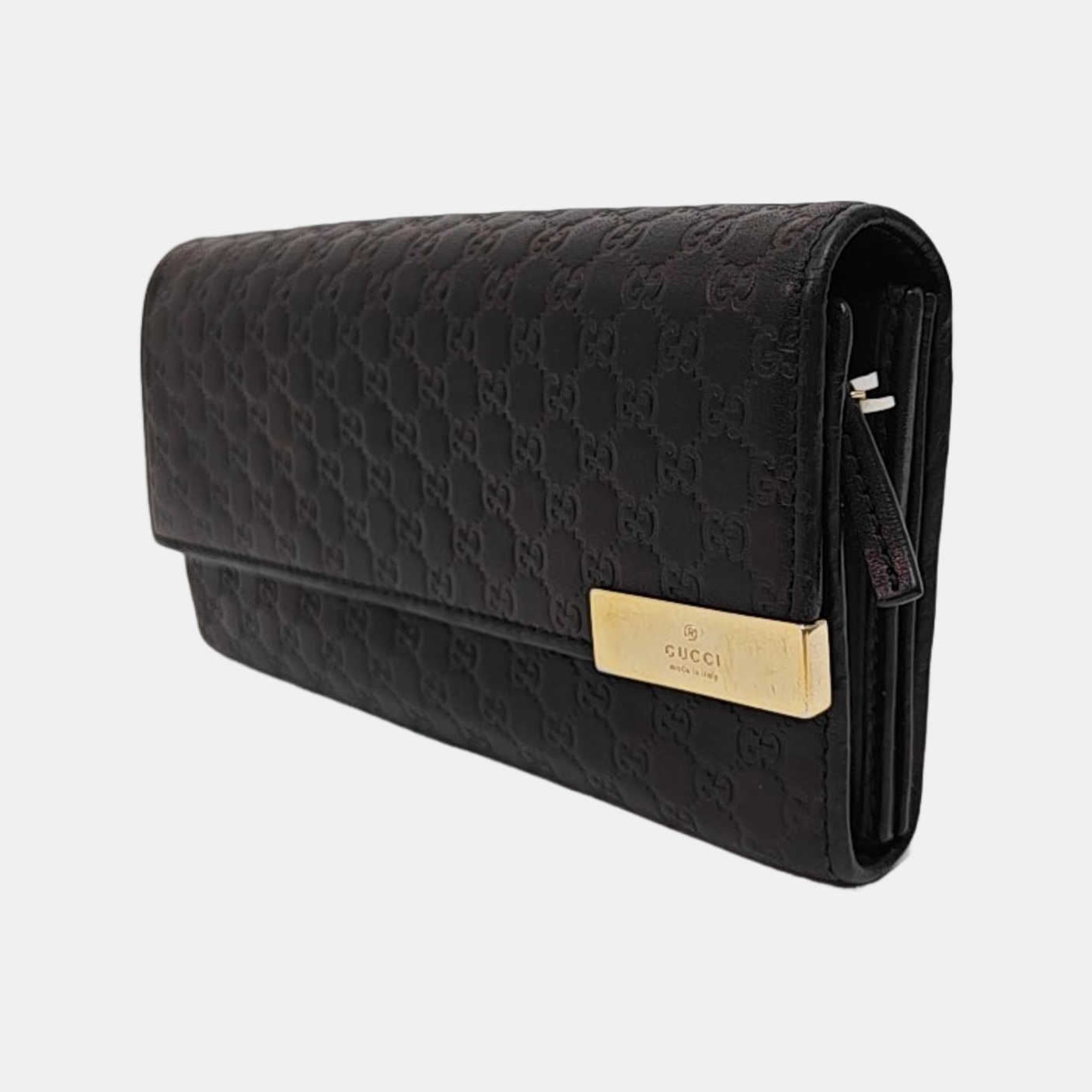 Authenticated pre-owned  Microguccissima Monogram Calfskin Black Wallet - Wallet at Looply