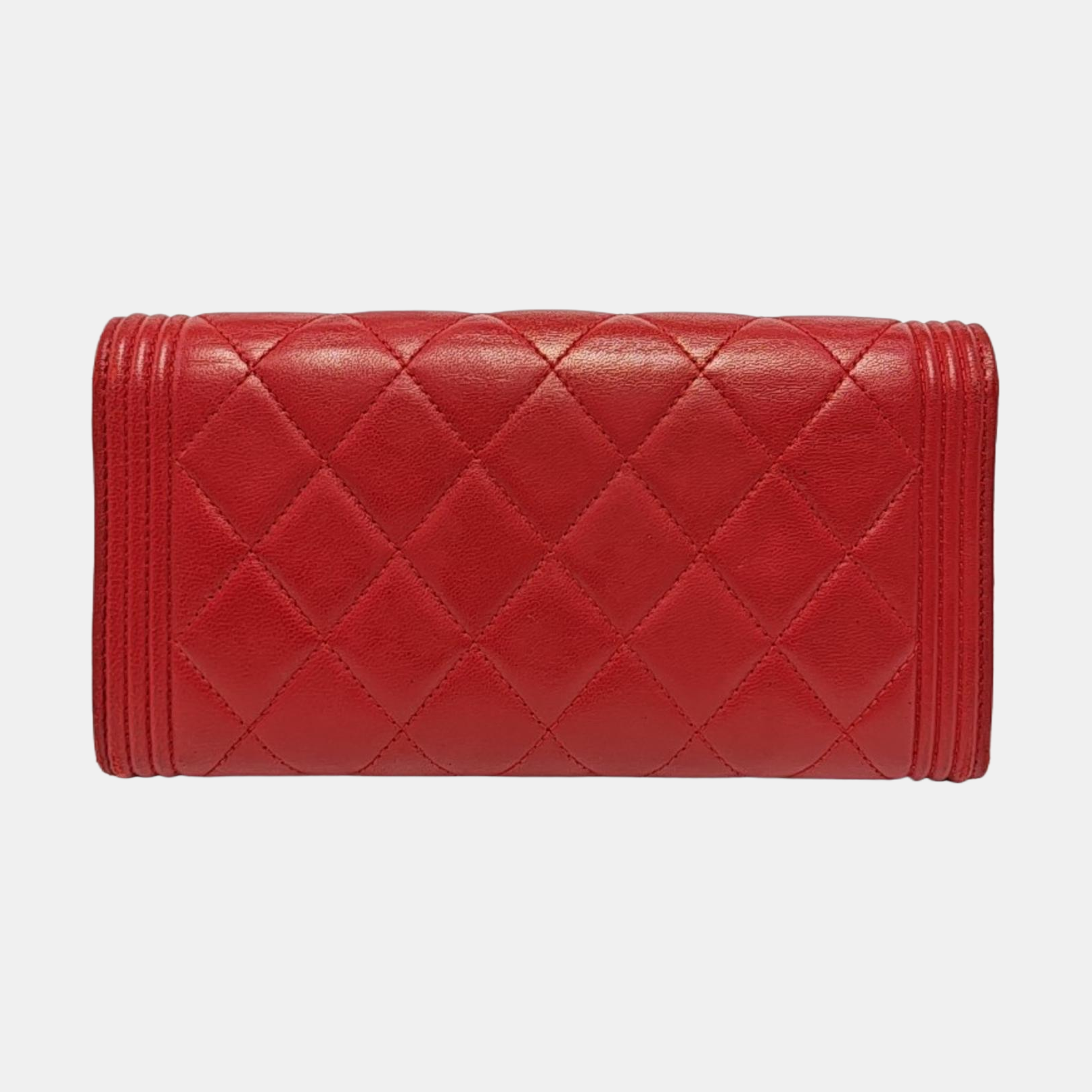 Authenticated pre-owned  Boy Chanel WOC Quilted Lambskin Red Wallet - Wallet at Looply