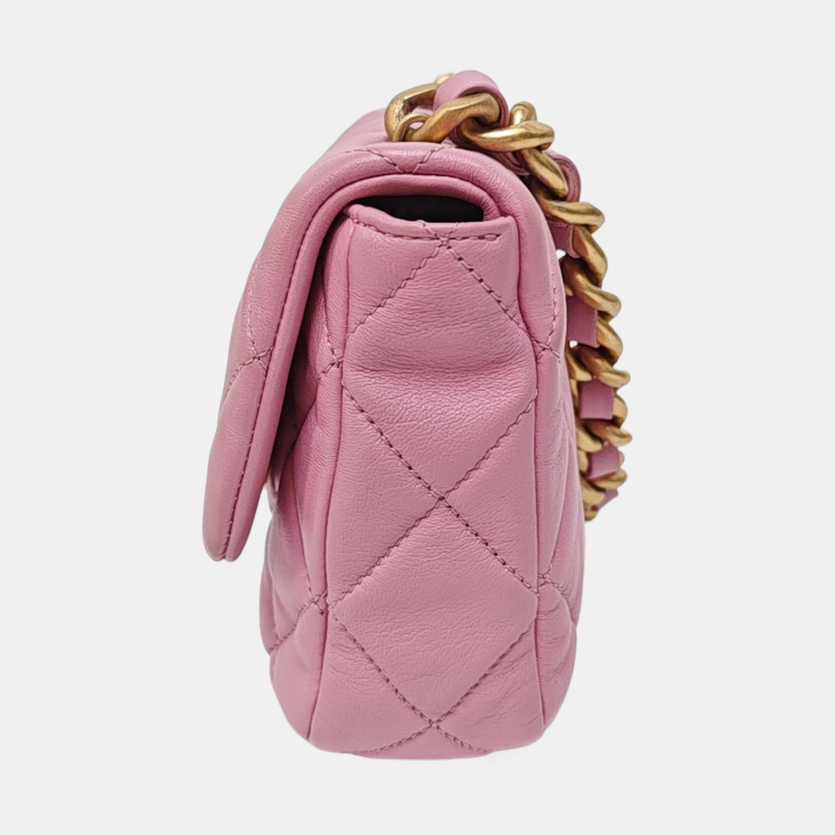 Authenticated pre-owned  Classic Flap Mini Square Quilted Lambskin Pink - Crossbody Bag at Looply